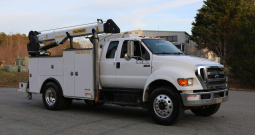 2015 Ford F750 Extended Cab Mechanics Truck, Under CDL, Palfinger 10,800 Crane, EnPak, 289k Miles, 8k Hours