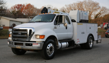 2015 Ford F750 Extended Cab Mechanics Truck, Under CDL, Palfinger 10,800 Crane, EnPak, 289k Miles, 8k Hours full